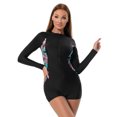 thumbnail image 1 of Traje de baño de una pieza sexy para mujer, traje de baño estampado de manga larga con cremallera para surf y buceo en aguas termales para mujer, 1 of 6
