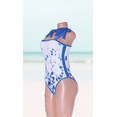 thumbnail image 3 of Meloria Swim and Fashion's Retro Floral Printing Patchwork Padded Strappy One-Piece Swimsuit, 3 of 5