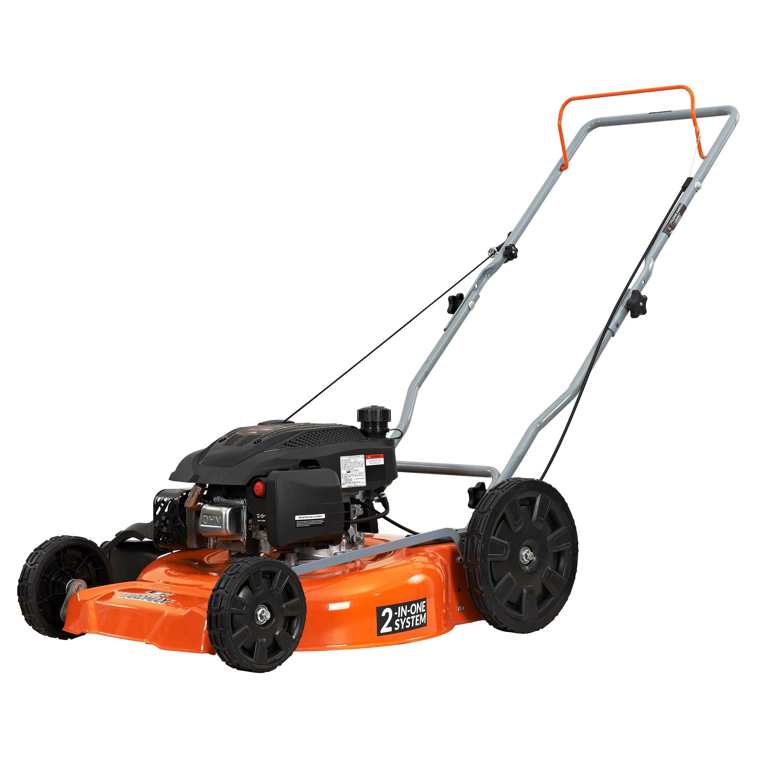 Yard Max 21 in. 170cc 2-in-1 Gas Walk Behind Push Lawn Mower with High Rear Wheels