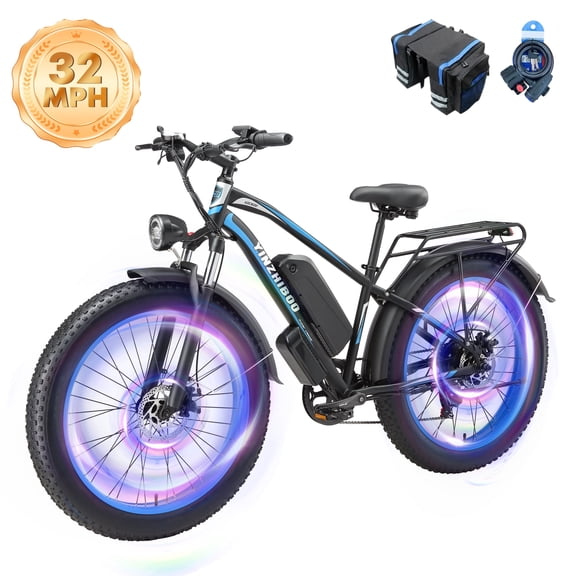 Electric Bike for Adults ,2000W Peak Motor, Off-Road E-Mountain Bike,32 MPH Max Speed 26"x4.0" Fat Tire E Bike,48V 17.5Ah Battery,UL2849
