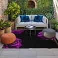 thumbnail image 2 of Purple Rose Outdoor Rug for Patio/Deck/Porch, Non-Slip Large Area Rug 4 x 6 Ft, Vintage Abstract Garden Flower Floral Black Indoor Outdoor Rugs Washable Area Rugs, Camping Rug Carpet Runner, 2 of 8