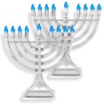 thumbnail image 1 of Candelabro Menorá Eléctrica LED Zion Judaica Plata 30 cm, 1 of 5
