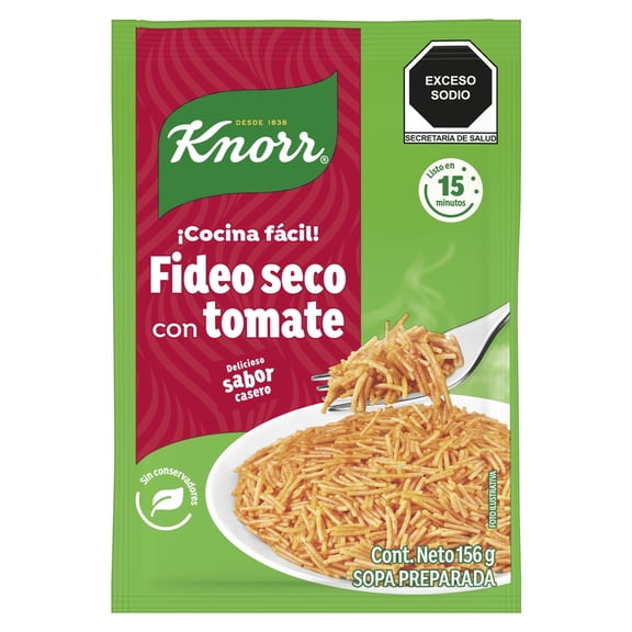 Sopa Knorr fideo seco con tomate 156 g