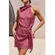thumbnail image 4 of Vestido PRETTYGARDEN de satén sin mangas con cuello simulado y cinturón ajustable M, 4 of 8