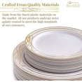 thumbnail image 5 of HEAVY DUTY PLASTIC PLATES 40 PC SET | 20 Dinner Plates | 20 Salad Plates | Elegant Plastic Dinnerware | Fine China Look | Bella Collection (Gold), 5 of 6