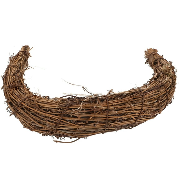 Worgeous Moon Wreath Vine Circle Wall Art Decoration Xmas Garland Light Brown