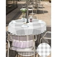 thumbnail image 5 of Outdoor Round Tablecloth with Umbrella Hole and Zipper, Grey Plaid Waterproof Table Cover, Spring Summer Farmhouse Buffalo Checkered Washable Patio Tablecloths for Party/Garden/Picnic, 60 inch, 5 of 6