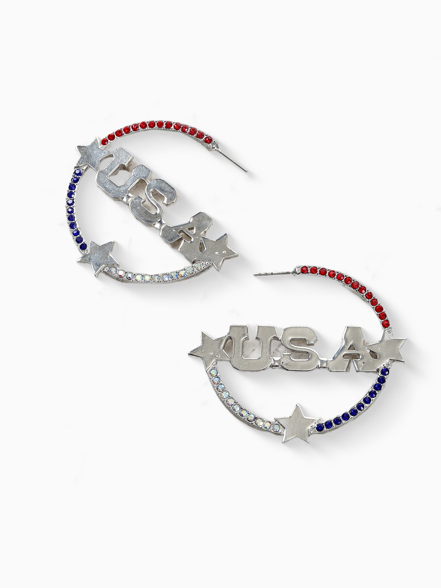 Way to Celebrate Americana Western USA Hoop Earrings