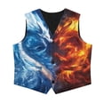 thumbnail image 4 of Garronmavis Ice and Fire Boys Vest Size 9-10 Versatile Dragon Sleeveless Slim Fit Vests Outfit Lightweight Formal Waistcoat Vests with Pockets Stylish Boy's 3 Button Formal Suit Vest, 4 of 7
