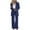 Dark Blue, variant on RYRJJ Women's Fall 2 Piece Blazer Outfits Business Casual Long Notch Collar Blazer Jackets and Dressy Wide Leg Work Pant Suits Sets with Pockets(Dark Blue,L)