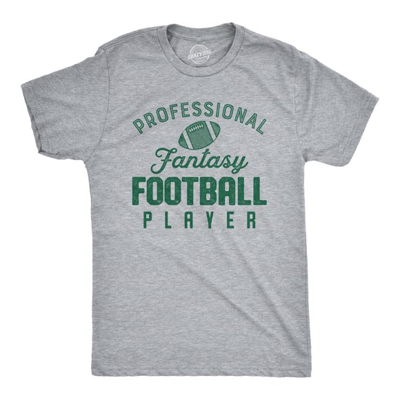 Mens Professional Fantasy Football Player T Shirt Funny Sports Tee (Heather Grey) - L
