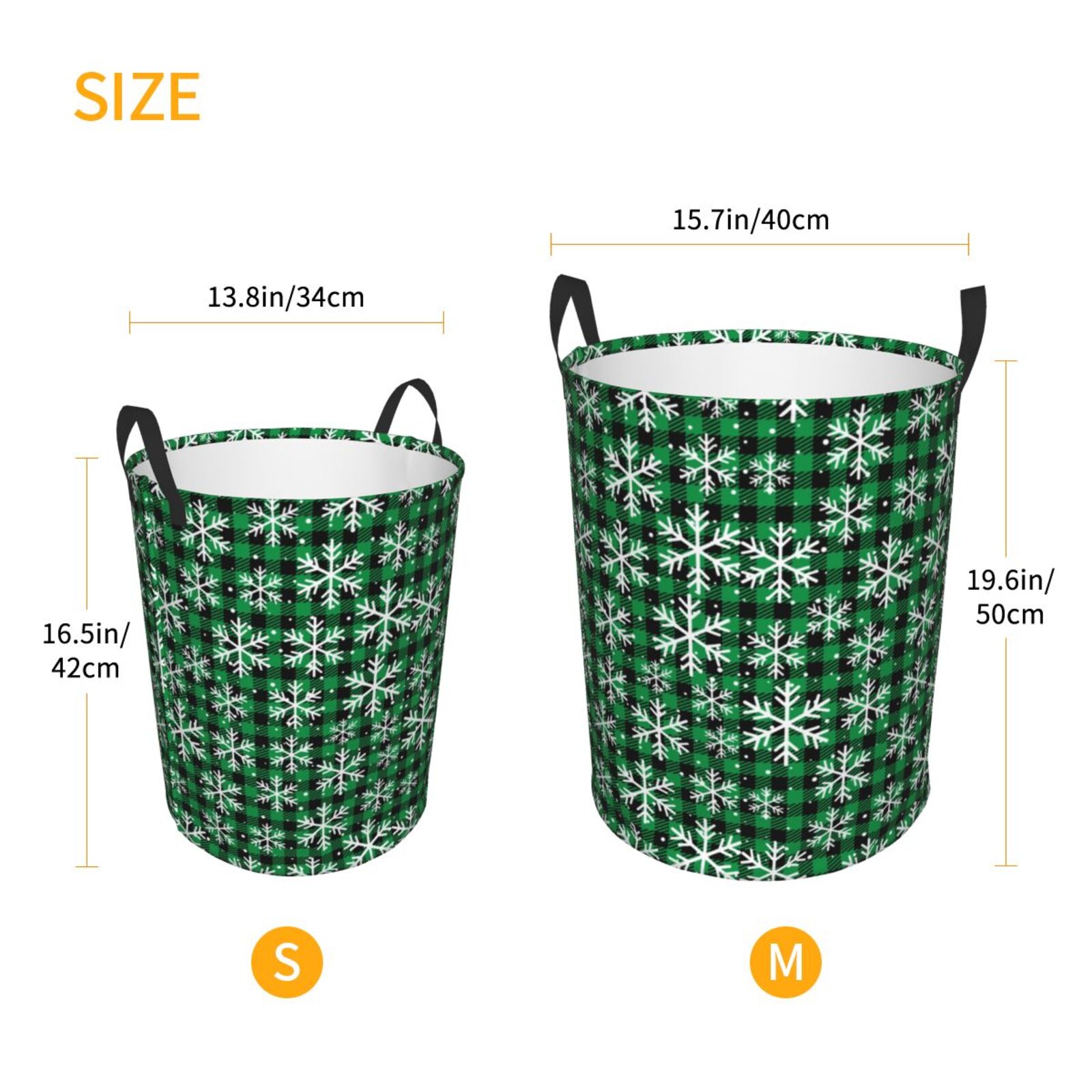 Large Laundry Basket with Handles - Christmas At Buffalo Plaid Kids Baby Dirty Clothes Laundry Hamper for Bedroom Aesthetic