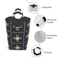 thumbnail image 4 of Waterproof Collapsible Laundry Hamper, Retro Abstract Pattern Aluminum Handle Laundry Bag Storage Basket, 50L, 4 of 6
