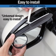 Oktree Blind Spot Mirror for Cars, Universal Fit, Carbon Fiber Black Housing, Rain Cover, Easy Install, 2-Pack