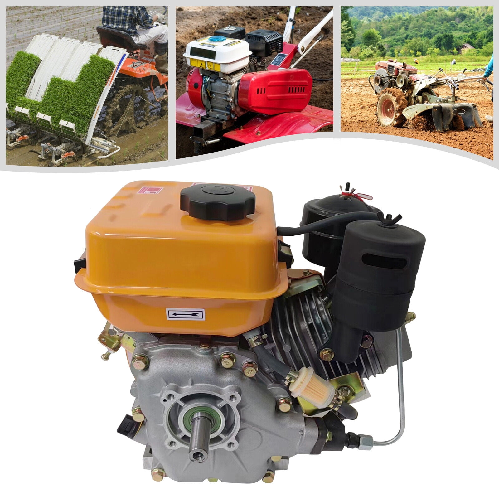 196cc Air-cooled Diesel Engine 168F Single Cylinder Oblique Horizontal Engine