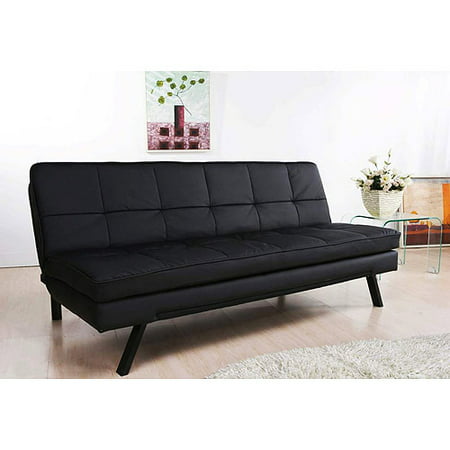 Hemingway Convertible Futon Sofa Bed, Black Faux Leather  Walmart.com