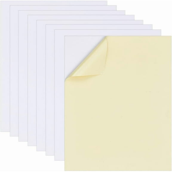 8Pcs White Mounting Boards 10x8 Inch Frame Backing Board 2mm Thick Picture Self Stick Mounting Boards Stitch Supplies for Stitch Art Projects Display Needlework CraftWhite