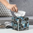 thumbnail image 6 of Tissue Blue Excavator Box Cover Holder, Square by Xecao - Leather Decorative Organizer for Tabletop, Bathroom, Car, Office, 6 of 8