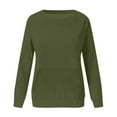 thumbnail image 6 of Dwellite Womens Plus Size Sweatshirts Crew Neck Long Sleeve Oversized Hoodies Fall Pullover Tops with Pockets 2025 Fashion Army Green 3XL, 6 of 6