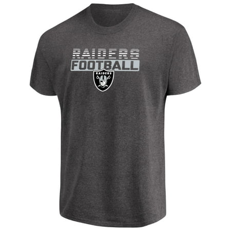 Oakland Raiders Revolution - Men's Majestic Heathered Charcoal Oakland Raiders Come Into Play T-Shirt