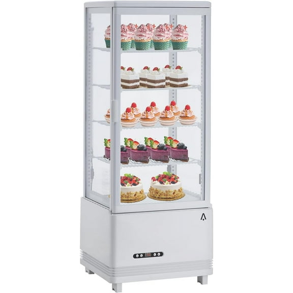 Accreate Commercial Display Refrigerator, 3.46 Cu.Ft. Glass Door, Upright Beverage Merchandiser, White