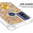 thumbnail image 5 of Glitter Clear Sparkly Bling Motorola Moto G Play 2023 Case for Women, Flowing Liquid Quicksand Cover with Diamond Ring Holder Case for Motorola G Play 2023  Gold, 5 of 14