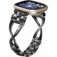 thumbnail image 1 of REQO Compatible avec Fitbit Versa 4/Versa 3/ Sense 2/Sense Bracelet en Métal Bling pour Femmes, Bracelet Réglable en Métal Coquillage Diamant Bijoux Accessoires Bracelet, 1 of 6