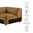 thumbnail image 5 of Maklaine Contemporary Vegan Leather Upholstered Corner Chair in Camel, 5 of 10