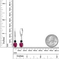 thumbnail image 2 of Gem Stone King 925 Sterling Silver Red Created Ruby and Black Onyx Dangle Earrings for Women with Lab Grown Diamond (4.47 Cttw, Oval 9X7MM), 2 of 3