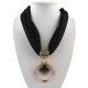 thumbnail image 1 of Short Scarf Alloy Vintage Faux Crystal Hoops Pendant Collar Chain Necklace Soft white, 1 of 4