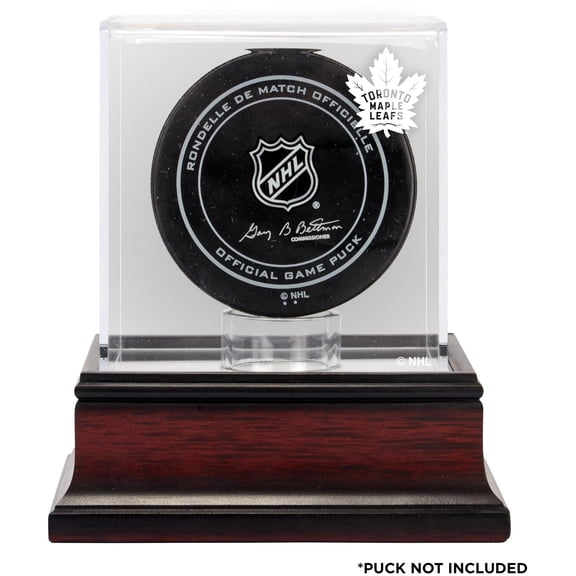 Toronto Maple Leafs (2016-Present) Mahogany Hockey Puck Logo Display Case