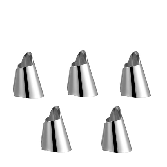 Finger Cots 5Pc Stainless Steel Kitchen Slicing Chef Vegetables Sliceing Vegetables Sliceing Nail Protector Finger Protector Finger Cover