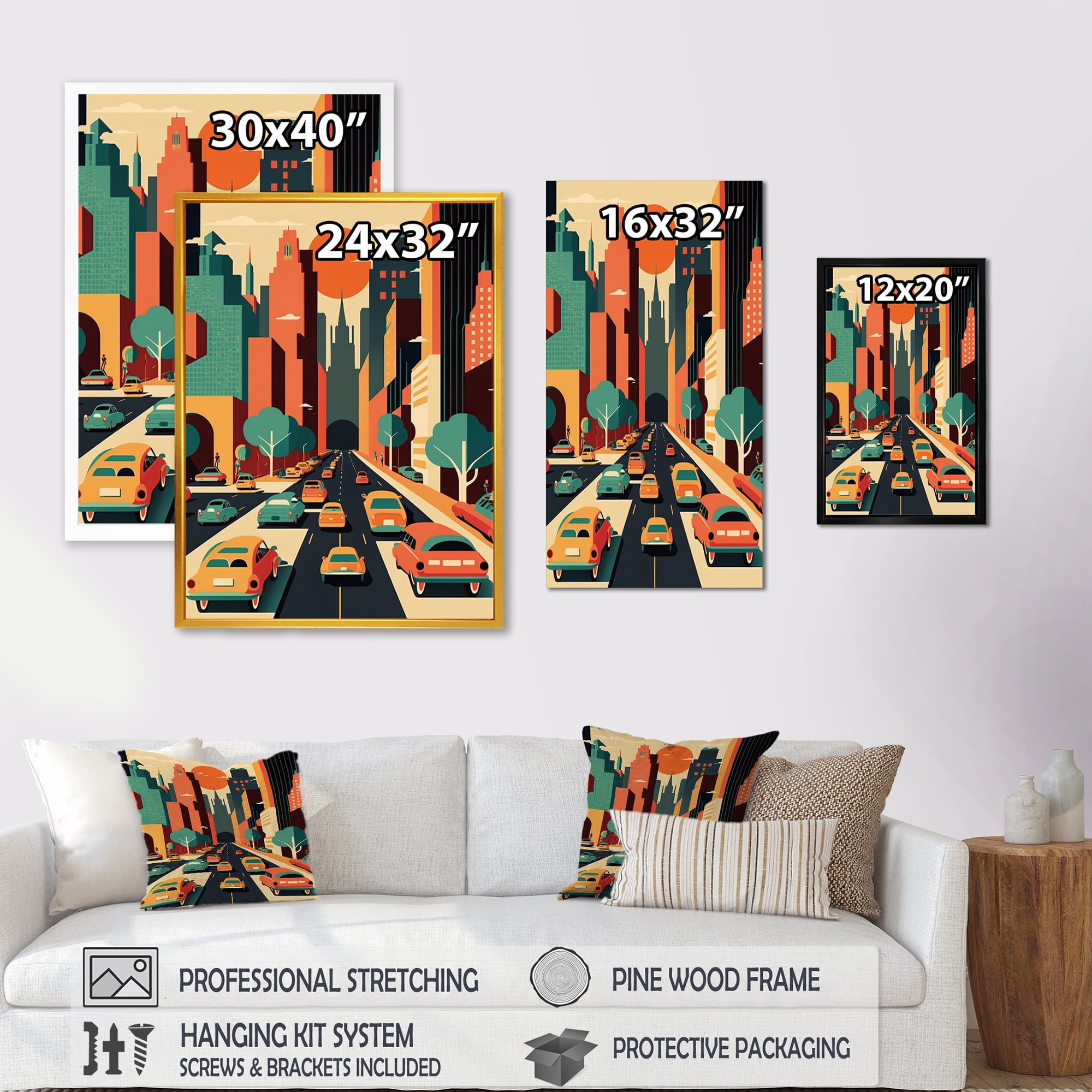 Designart Futuristic Cityscape V Canvas Wall Art