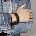 thumbnail image 2 of ZHAOCHENG Pulsera para Hombre,（Ojo de Tigre Piedra Amarilla）Pulsera de Cuero para HombrePulsera de Piedra con Cierre Magnético de Acero Inoxidable, 2 of 3