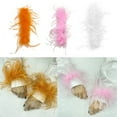 thumbnail image 3 of VIEGINE Feather Slap Bracelet Wrist Feather Cuffs Feather Wristband Ponytail Hold, 3 of 19