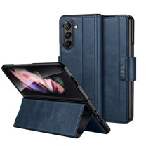 ELEHOLD for Samsung Galaxy Z Fold 6 Case , Luxury Business Premium PU Leather Full Body All-Inclusive Protection Flip with Magnetic Closure Shockproof Cover for Samsung Z Fold 6 ,Darkblue