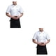 thumbnail image 1 of Kearding Uniforme de Chef de poliéster, delantal de cocina de verano de manga corta, trajes de doble botonadura, camisas para hombres, estilo Type6 NO6, 1 of 6