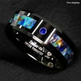 thumbnail image 2 of Tungsten Rings for Men Wedding Bands for Him Womens Wedding Bands for Her 8mm Black Blue Diamond Colored glaze Inlay, 2 of 6