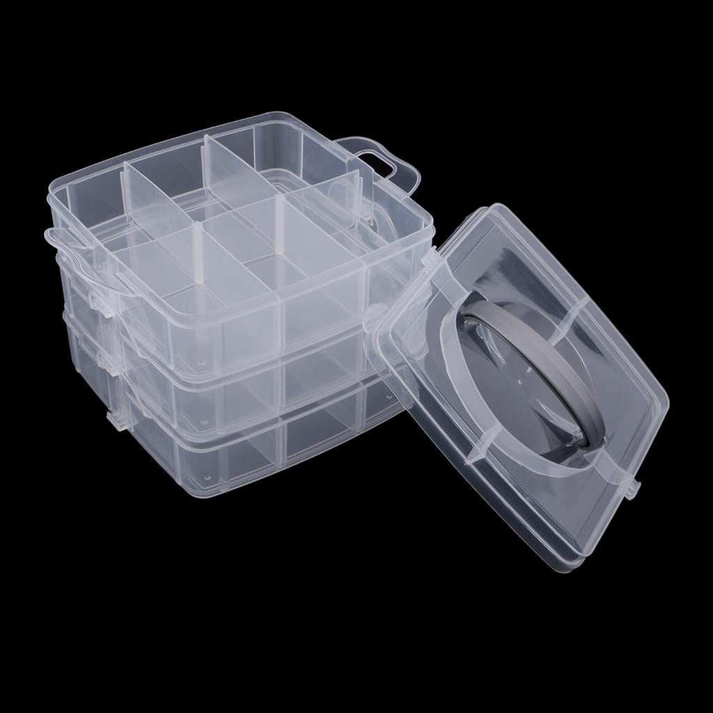 GUOOL 2x Plastic Organizer Container Storage Box for Jewelry Beads Earring