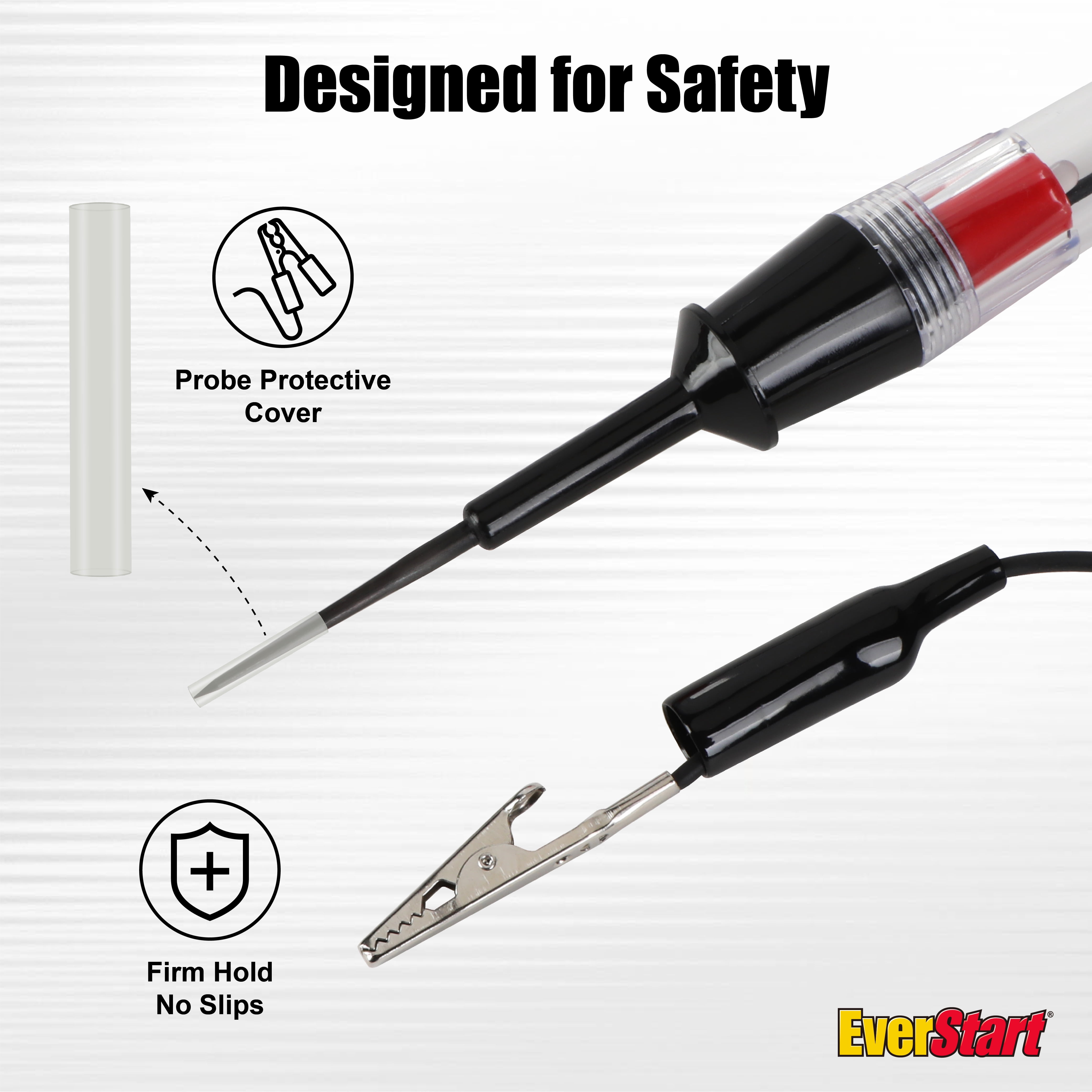 EverStart 6-24V Automotive Circuit Tester, Bidirectional Polarity Test Light with Red/Green LED Indicator
