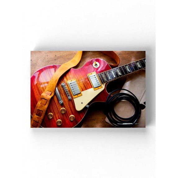 Red Sunburst Guitar Wrapped Canvas -Image by Shutterstock,