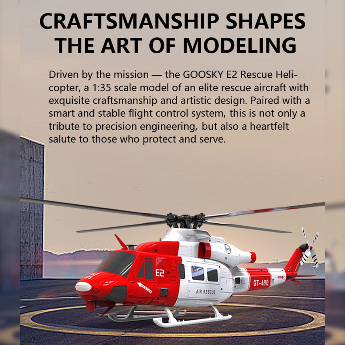Remote Control Helicopter with GPS, E2 UH-1Y 2.4G 6CH Dual Brushless Direct Drive RC Simulation Helicopter Model with Lidar Positioning, Military RC Aircraft Outdoor