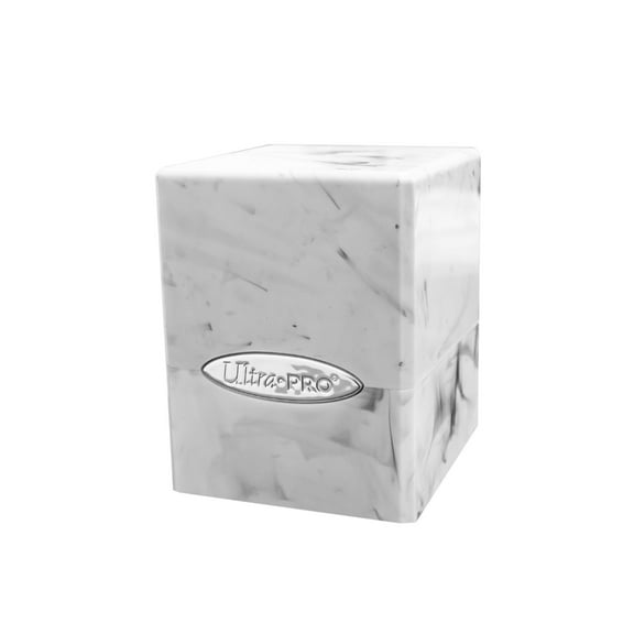 Ultra Pro ULP16353 Deck Box Satin Cube Marble Card Game, Black & White