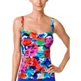 thumbnail image 2 of Swim Solutions Multi Sedona Floral Print Bandeau Tankini, US 8, 2 of 4