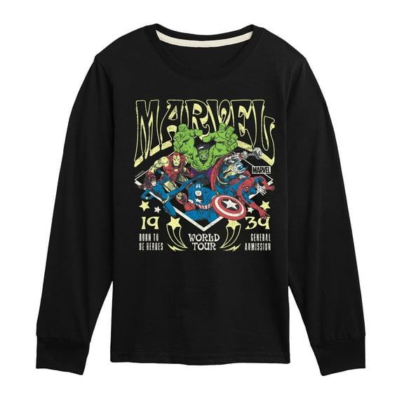 Marvel The Avengers - Concert Tee Style - Toddler And Youth Long Sleeve Graphic T-Shirt