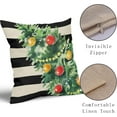 thumbnail image 4 of Christmas Pillow Covers 20x20 Set of 2 Green Watercolor Xmas Tree Black Stripes Print Decorative Outdoor Pillowcases Winter Holiday Farmhouse Throw Cushion Case Decor for Couch Sofa Bed, 4 of 6