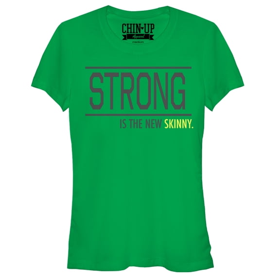 Junior's CHIN UP The New Skinny  Graphic Tee Kelly Green Medium