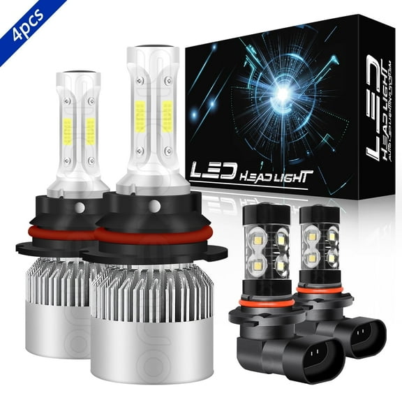 LED Headlight Fog Light Bulbs Kit White for 2001-2002 Dodge Neon