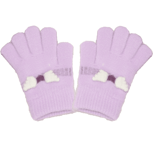 Children's cute kitty warm gloves winter knitted mittens