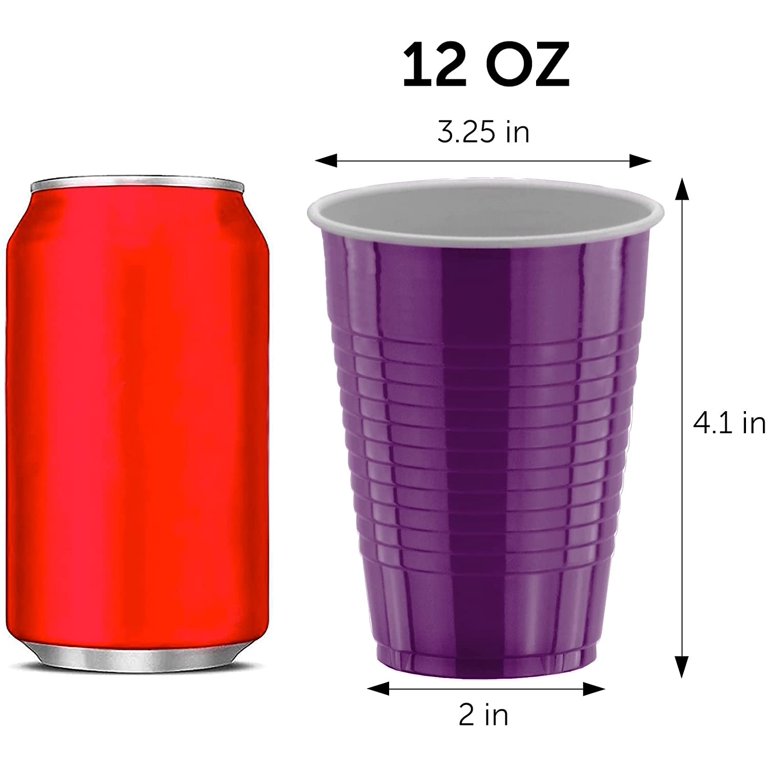 Purple 12 oz Plastic Cups Case - Party Warehouse